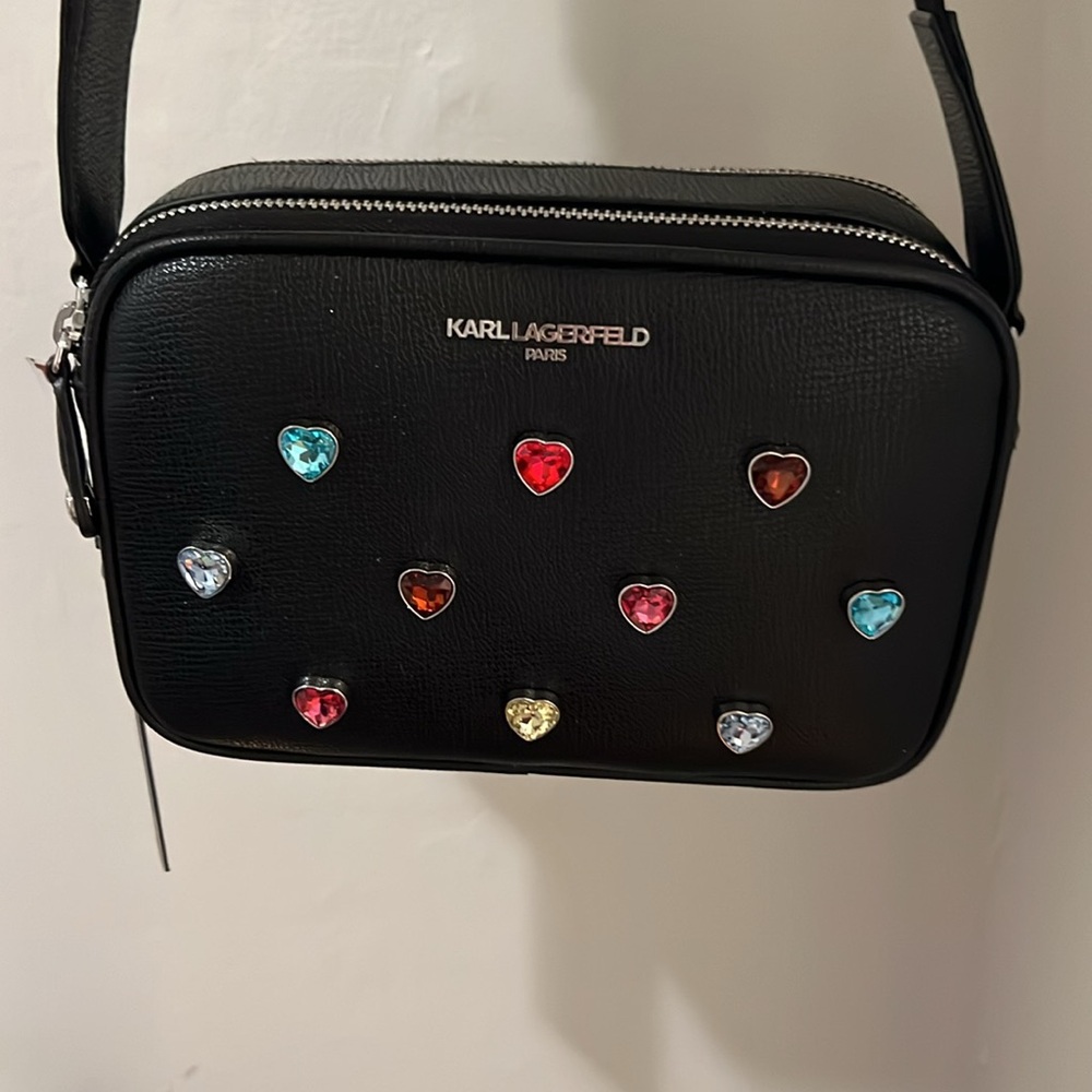 Karl Lagerfeld camera bag with multicolored stones - Picture 3 of 10